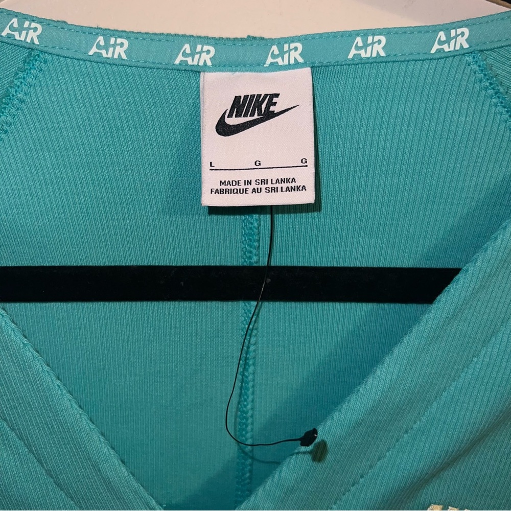 Nike Air Ribbed Long Sleeve Teal 1/2 Zip Athletic Dress - Picture 5 of 9